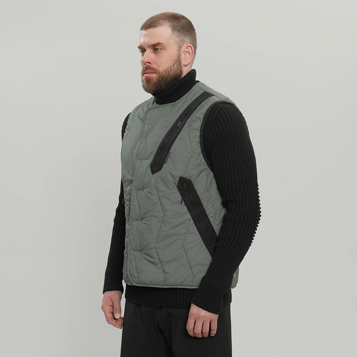 Diagonal Pocket Vest Gen.1 RD-DGNLPV_GEN.1 (FW25) GREY - Image 3