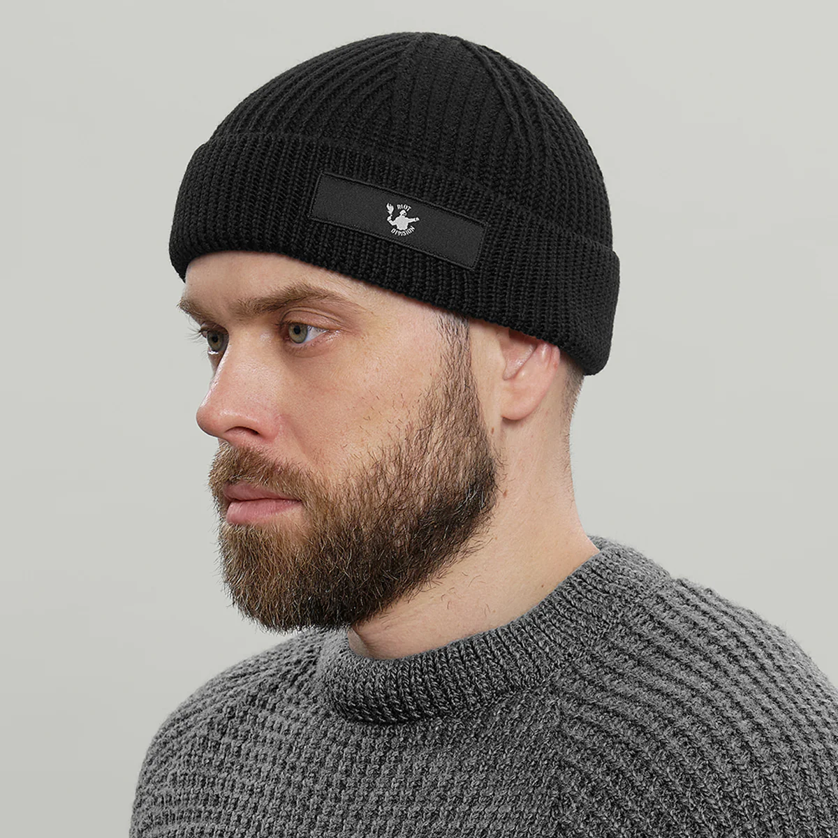 Merino Short Beanie Hat RD Logo RD-MRNSBHRDL BLACK - Image 2
