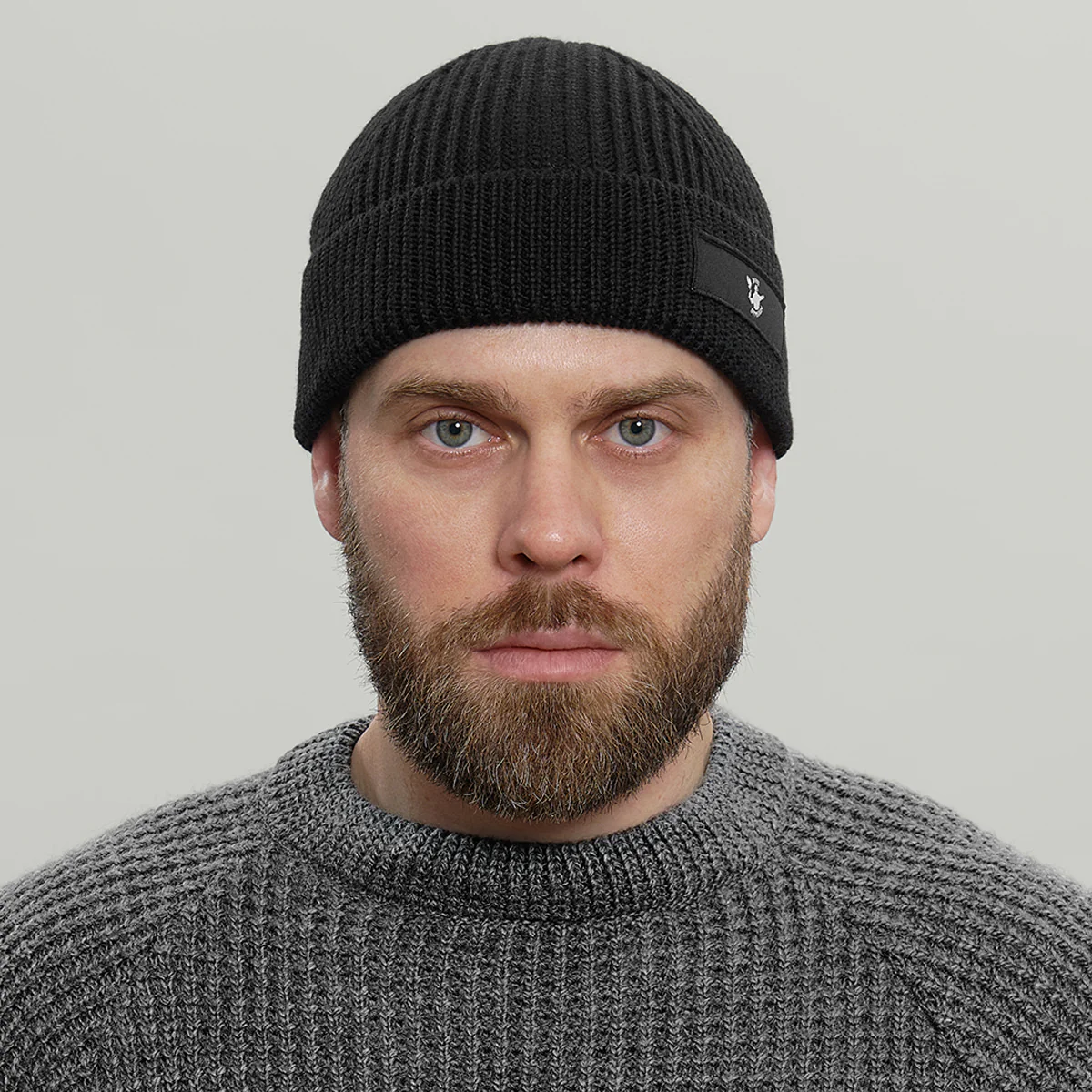 Merino Short Beanie Hat RD Logo RD-MRNSBHRDL BLACK - Image 3