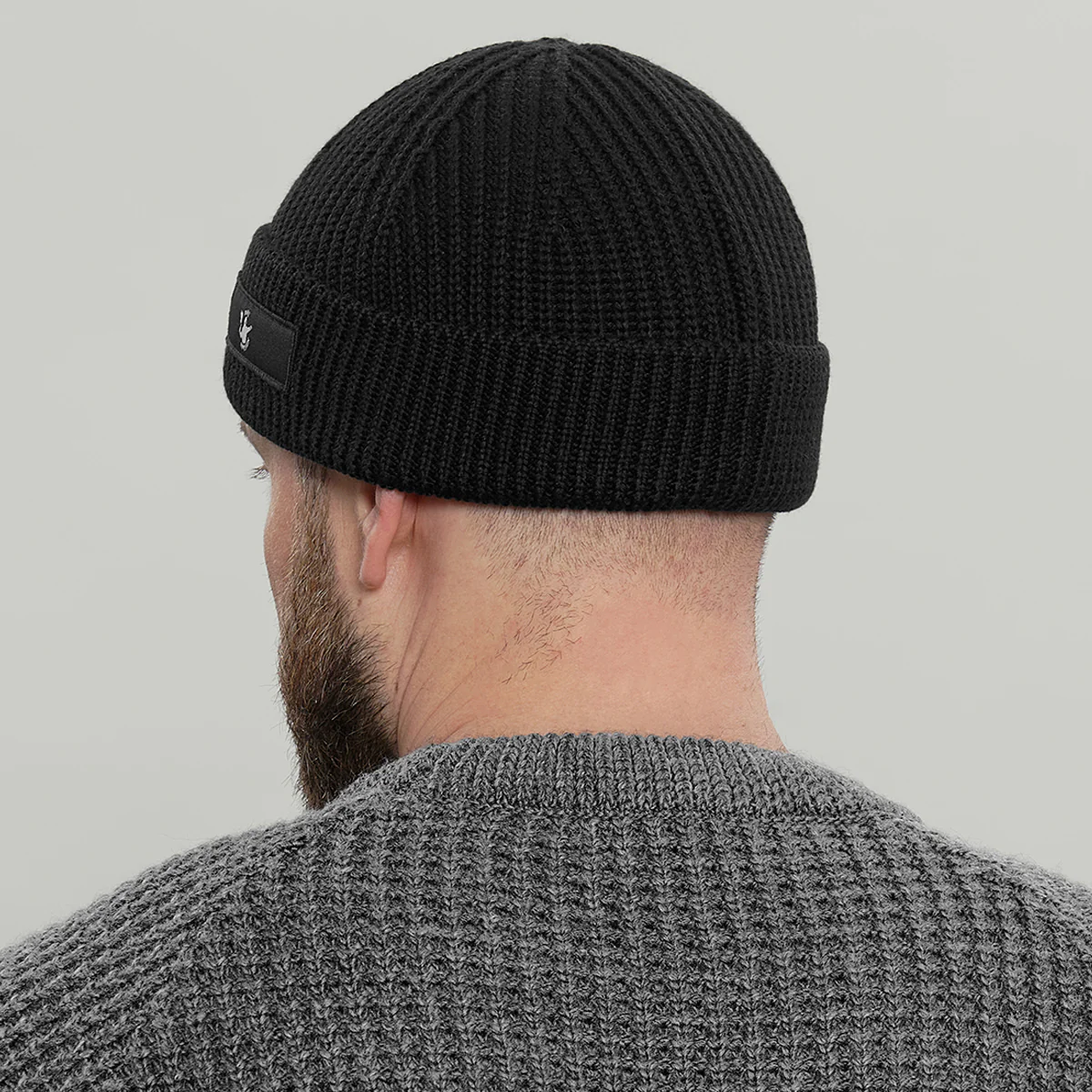 Merino Short Beanie Hat RD Logo RD-MRNSBHRDL BLACK - Image 4